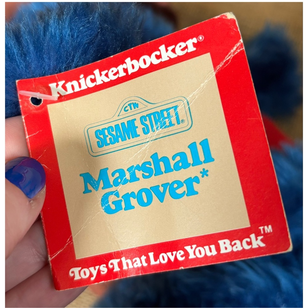 Vintage Knickerbocker Marshall Grover Plush Stuffed Animal Toy w Hang Tag - Picture 4 of 9